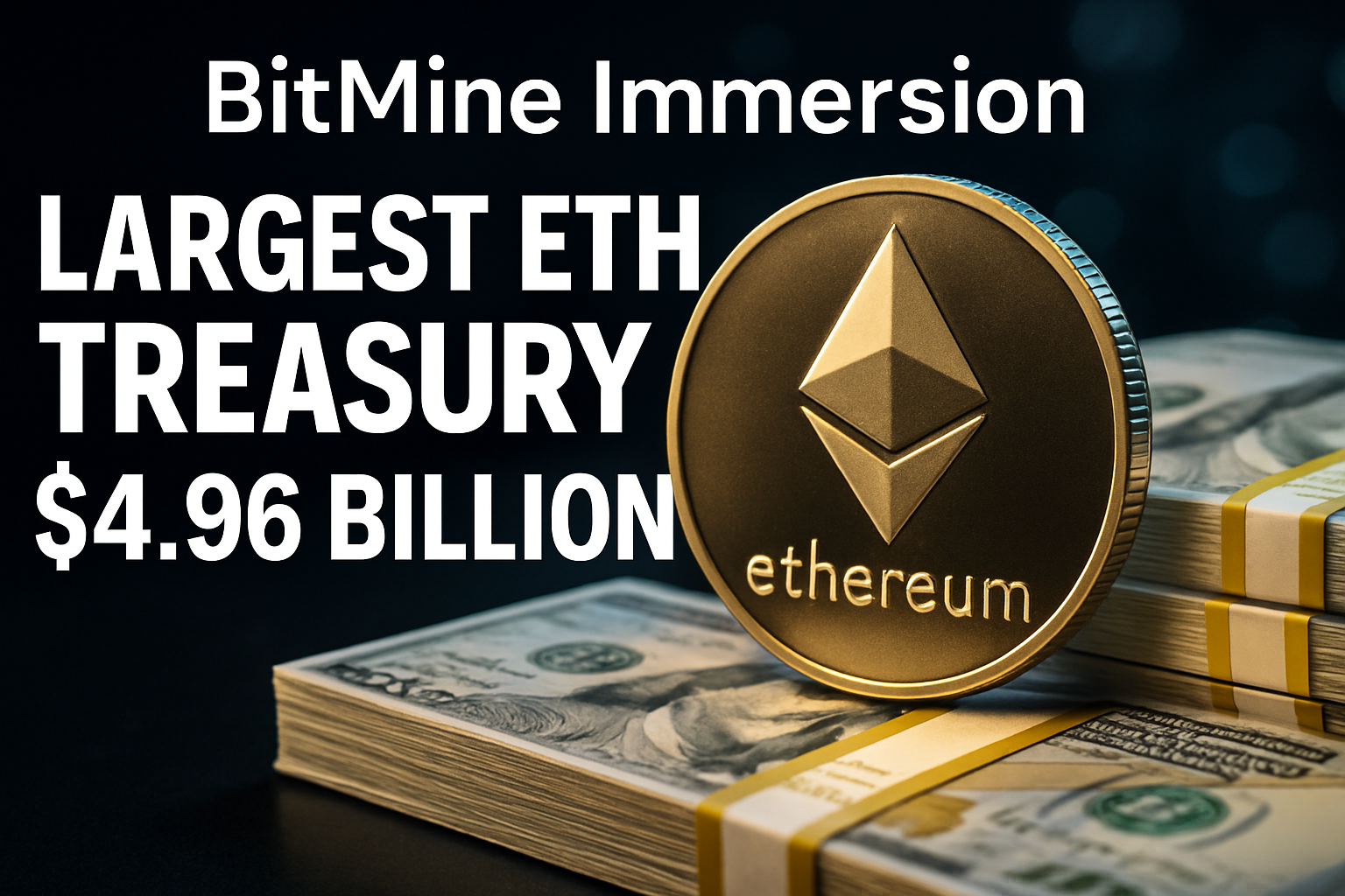 BitMine Holds $4.96B in ETH, Becomes World's Largest Ethereum Treasury |  BMNR Stock News