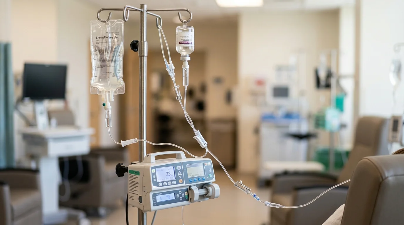 A bile duct cancer trial found 56% lower risk of progression or death with a drug combination.
